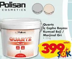 POLİSAN QUARTZ İÇ CEPHE BOYASI KUMSAL BEJİ/MARJİNAL GRİ 10 KG